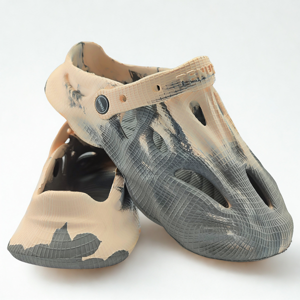 ⚡ Thunder Clogs – Beige & Gray