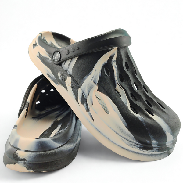 🔥 Fire Clogs – Beige & Black